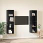 Preview: Wand TV Schrank mit Regal 4 pcs Schwarz Eiche 37 x 37 x 72 cm