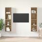 Preview: ARDEBO.de - Wand TV Schrank 4 pcs Handwerklich gefertigter Eichenholz