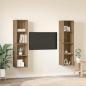 Preview: Wand TV Schrank 4 pcs Handwerklich gefertigter Eichenholz