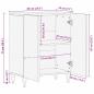 Preview: Sideboard Braun 60 x 33 x 75 cm Massives Mangoholz