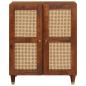 Preview: Sideboard Braun 60 x 33 x 75 cm Massives Mangoholz
