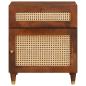Preview: Nachttische Braun Rattan und massivem Mango Holz
