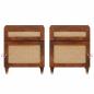 Preview: Nachttische Braun Rattan und massivem Mango Holz