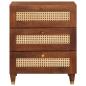 Preview: Nachttische Braun Rattan und massives Mangoholz