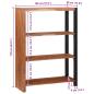 Preview: Bücherregal 80 x 30 x 110 cm Massives Akazienholz
