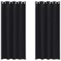 Preview: Vorhänge mit Vorhängen 2 pcs Schwarz 225 x 140 cm Polyester