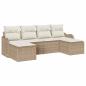 Preview: 6-teiliges Garten Sofa Set mit Kissen Beige Poly Rattan