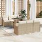 Preview: ARDEBO.de - 7-teiliges Garten Sofa Set mit Kissen Beige Poly Rattan