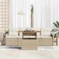 Preview: 5-teiliges Garten-Sofaset mit Kissen Beige Poly-Rattan
