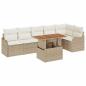 Preview: 7-teiliges Garten Sofa Set mit Kissen Beige Poly Rattan
