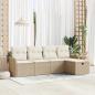 Preview: ARDEBO.de - 5-teiliges Garten Sofa Set mit Kissen Beige Poly Rattan