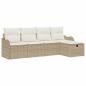 Preview: 5-teiliges Garten Sofa Set mit Kissen Beige Poly Rattan