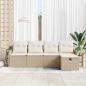 Preview: 5-teiliges Garten Sofa Set mit Kissen Beige Poly Rattan
