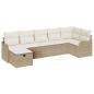Preview: 7-teiliges Garten Sofa Set mit Kissen Beige Poly Rattan