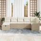 Preview: 7-teiliges Garten Sofa Set mit Kissen Beige Poly Rattan