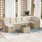 Preview: ARDEBO.de - 8-teiliges Gartensofa Set mit Kissen Beige Poly Rattan