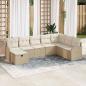 Preview: ARDEBO.de - 8-teiliges Garten Sofa Set mit Kissen Beige Poly Rattan