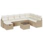 Preview: 9-teiliges Garten-Sofa-Set mit Kissen Beige Poly Rattan