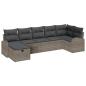 Preview: ARDEBO.de - 7-teiliges Garten Sofa Set mit Kissen Grau Poly Rattan