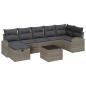 Preview: ARDEBO.de - 8-teiliges Garten Sofa Set mit Kissen Grau Poly Rattan