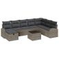 Preview: 9-tlg. Garten-Sofagarnitur mit Kissen Grau Poly Rattan