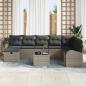 Preview: 9-tlg. Garten-Sofagarnitur mit Kissen Grau Poly Rattan