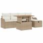 Preview: 6-teiliges Garten Sofa Set mit Kissen Beige Poly Rattan