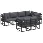 Preview: Garten-Sofa-Set 7 pcs Schwarz 283 x 143 x 71 cm Aluminium