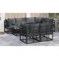 Preview: Garten-Sofa-Set 7 pcs Schwarz 283 x 143 x 71 cm Aluminium
