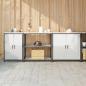 Preview: ARDEBO.de - Küchenaufbewahrungsset mit Regal Sonstiges 3 pcs Silber 210 x 50 x 92 cm