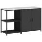 Preview: Küchenlager-Set mit Regal mit Speicher mit Tür Verstellbar 2 pcs Schwarz 150 x 50 x 92 cm