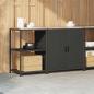 Preview: Küchenlager-Set mit Regal mit Speicher mit Tür Verstellbar 2 pcs Schwarz 150 x 50 x 92 cm