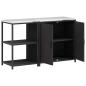 Preview: Küchenlager-Set mit Regal mit Speicher mit Tür Verstellbar 2 pcs Schwarz 150 x 50 x 92 cm