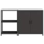 Preview: Küchenlager-Set mit Regal mit Speicher mit Tür Verstellbar 2 pcs Schwarz 150 x 50 x 92 cm