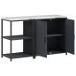 Preview: Küchenlager-Set mit Regal mit Speicher mit Tür Verstellbar 2 pcs Anthrazit 150 x 50 x 92 cm
