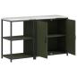 Preview: Küchenlager-Set mit Regal mit Speicher mit Tür Verstellbar 2 pcs Olive Grün 150 x 50 x 92 cm