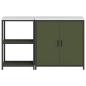 Preview: Küchenlager-Set mit Regal mit Speicher mit Tür Verstellbar 2 pcs Olive Grün 150 x 50 x 92 cm