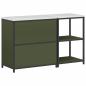 Preview: Küchenlager-Set mit Regal mit Speicher mit Tür Verstellbar 2 pcs Olive Grün 150 x 50 x 92 cm