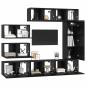 Preview: TV-Schranksatz mit Regal Sonstiges 8 pcs Schwarz Eiche 30,5 x 30 x 90 cm