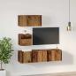 Preview: TV-Regal Set Sonstiges mit Speicher mit Tür 4 pcs Altes Holz 60 x 30 x 30 cm