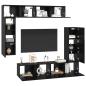Preview: TV-Schranksatz mit Regal Sonstiges mit Speicher mit Tür 8 pcs Schwarz Eiche 80 x 30 x 30 cm