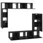 Preview: TV-Schranksatz mit Regal Sonstiges mit Speicher mit Tür 8 pcs Schwarz Eiche 80 x 30 x 30 cm