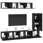 Preview: TV-Schranksatz mit Regal Sonstiges 6 pcs Schwarz Eiche 30,5 x 30 x 90 cm