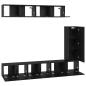 Preview: TV-Schranksatz mit Regal Sonstiges 6 pcs Schwarz Eiche 30,5 x 30 x 90 cm