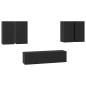 Preview: TV-Schrank-Set mit Regal mit Speicher mit Tür 6 pcs Schwarz Eiche 60 x 30 x 30 cm