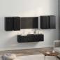 Preview: TV-Schrank-Set mit Regal mit Speicher mit Tür 6 pcs Schwarz Eiche 60 x 30 x 30 cm