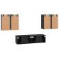 Preview: TV-Schrank-Set mit Regal mit Speicher mit Tür 6 pcs Schwarz Eiche 60 x 30 x 30 cm