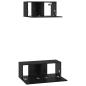Preview: TV-Schrank Sonstiges mit Speicher mit Tür 2 pcs Schwarz Eiche 80 x 30 x 30 cm