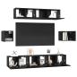 Preview: ARDEBO.de - TV-Schranksystem Sonstiges 7 pcs Schwarz Eiche 80 x 30 x 30 cm