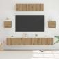 Preview: ARDEBO.de - TV-Schranksystem 7 pcs Handwerklich gefertigter Eichenholz